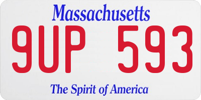 MA license plate 9UP593