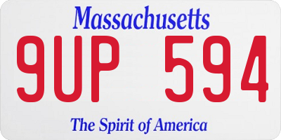 MA license plate 9UP594