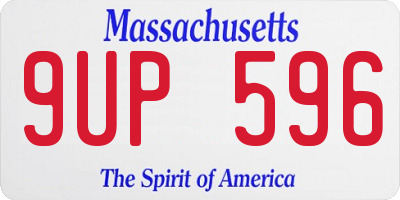 MA license plate 9UP596