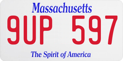 MA license plate 9UP597