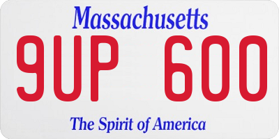 MA license plate 9UP600