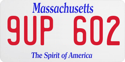 MA license plate 9UP602