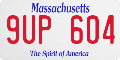 MA license plate 9UP604