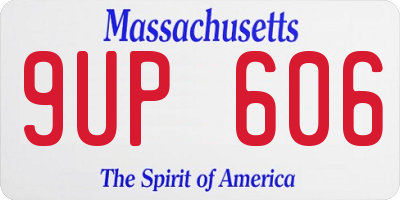 MA license plate 9UP606