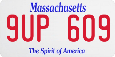 MA license plate 9UP609