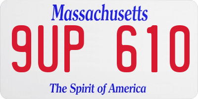 MA license plate 9UP610