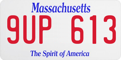 MA license plate 9UP613