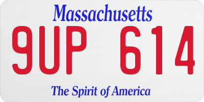 MA license plate 9UP614