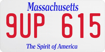 MA license plate 9UP615