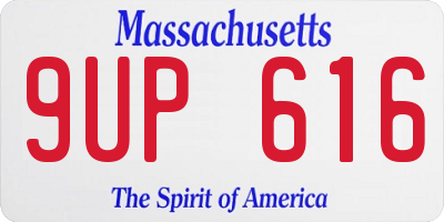 MA license plate 9UP616