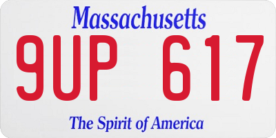 MA license plate 9UP617