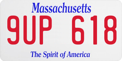 MA license plate 9UP618