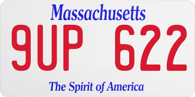 MA license plate 9UP622