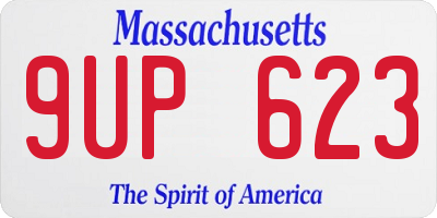 MA license plate 9UP623