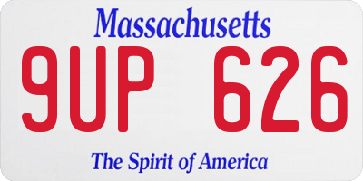 MA license plate 9UP626