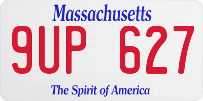MA license plate 9UP627