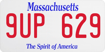 MA license plate 9UP629