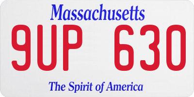 MA license plate 9UP630