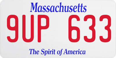 MA license plate 9UP633