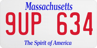 MA license plate 9UP634