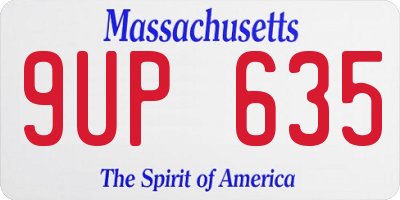 MA license plate 9UP635
