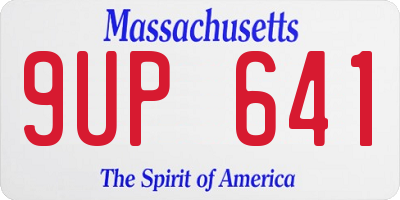 MA license plate 9UP641