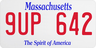 MA license plate 9UP642