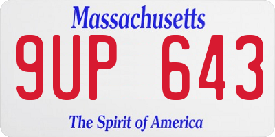 MA license plate 9UP643