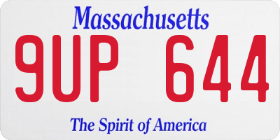 MA license plate 9UP644