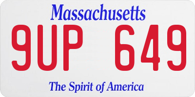 MA license plate 9UP649