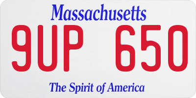 MA license plate 9UP650