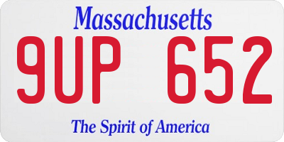 MA license plate 9UP652