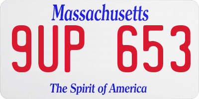 MA license plate 9UP653