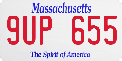 MA license plate 9UP655