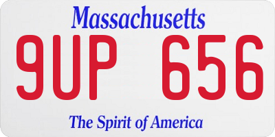 MA license plate 9UP656