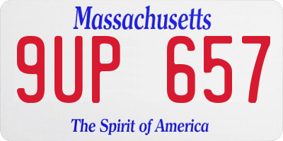 MA license plate 9UP657