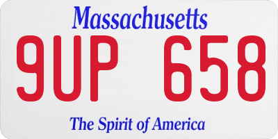 MA license plate 9UP658
