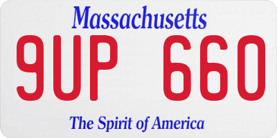 MA license plate 9UP660