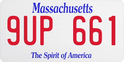 MA license plate 9UP661
