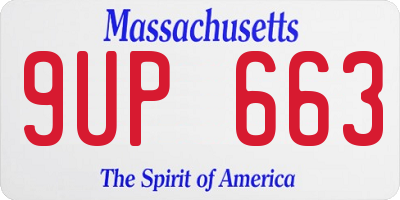 MA license plate 9UP663