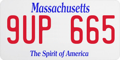 MA license plate 9UP665