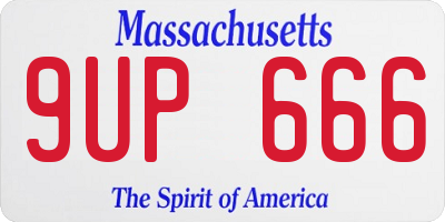 MA license plate 9UP666