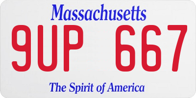 MA license plate 9UP667