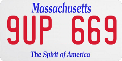 MA license plate 9UP669