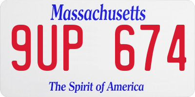 MA license plate 9UP674