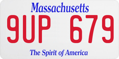 MA license plate 9UP679