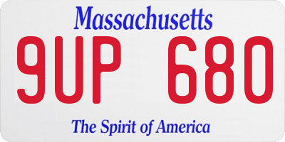 MA license plate 9UP680