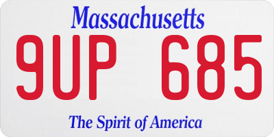MA license plate 9UP685