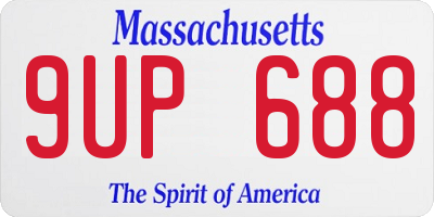 MA license plate 9UP688