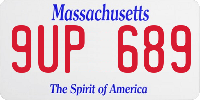 MA license plate 9UP689